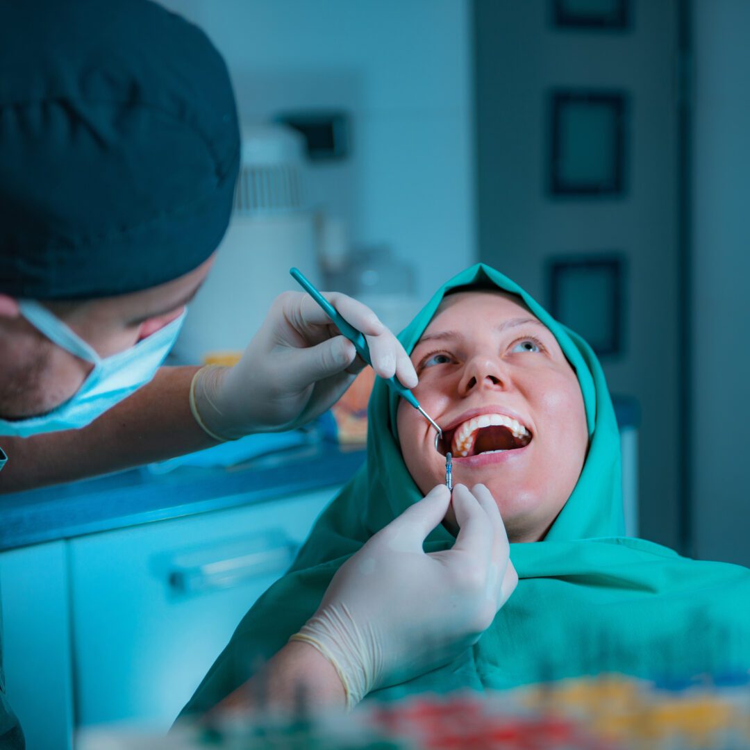 Dental procedure in progress