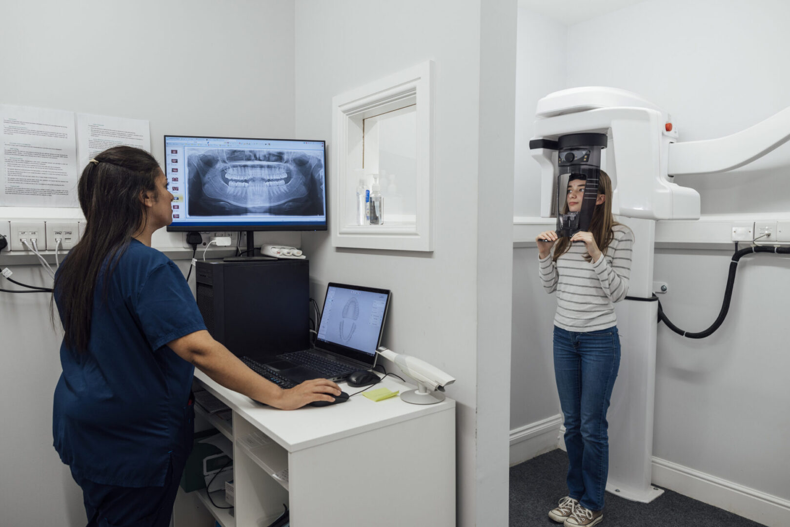 Dental X-ray procedure in progress