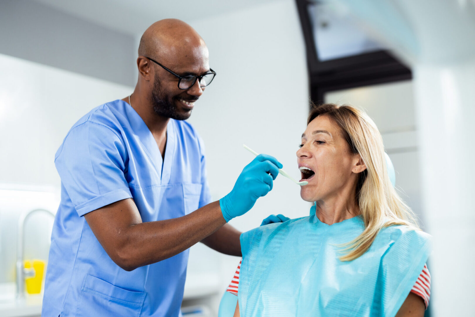 Dental check-up in progress
