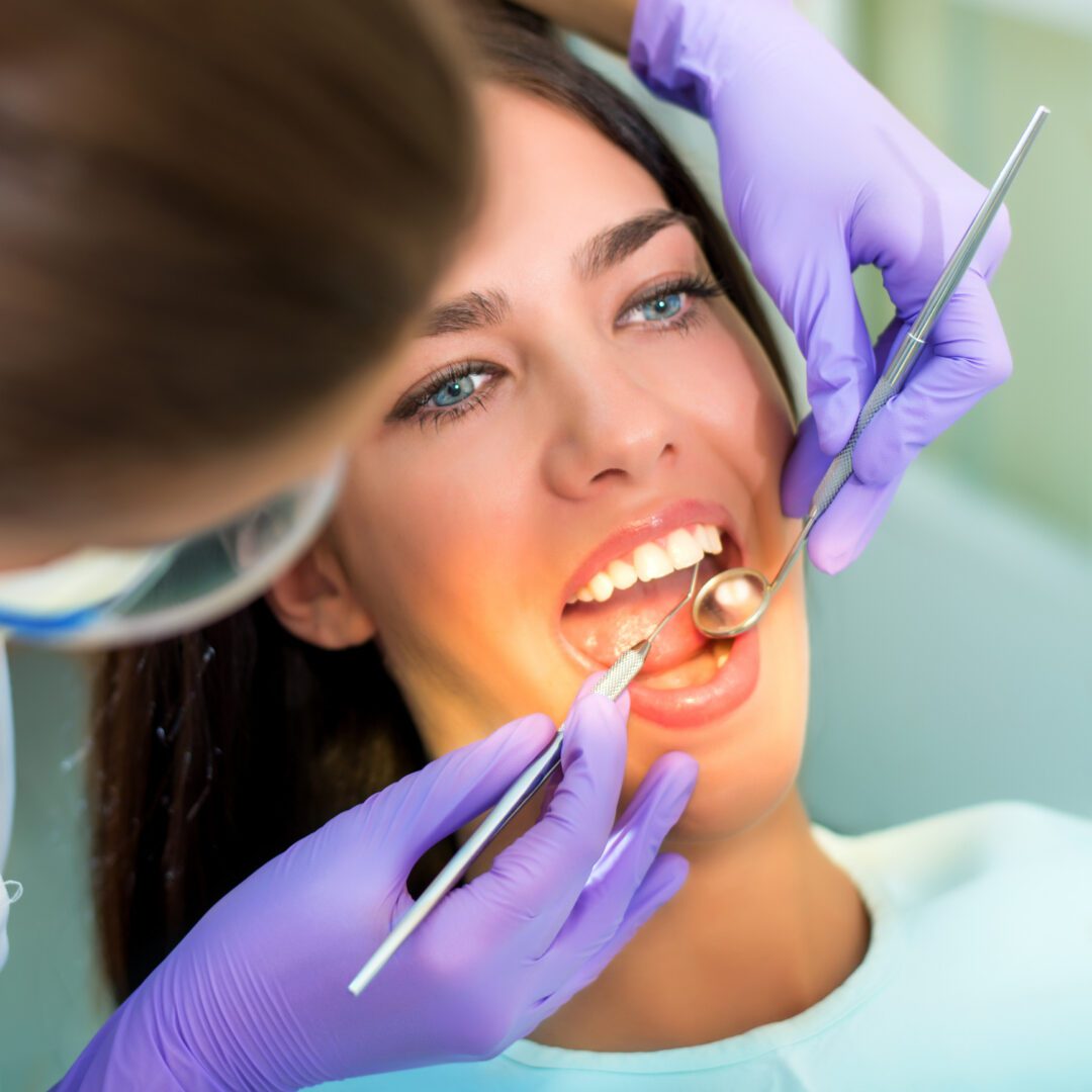 Patient undergoing dental examination