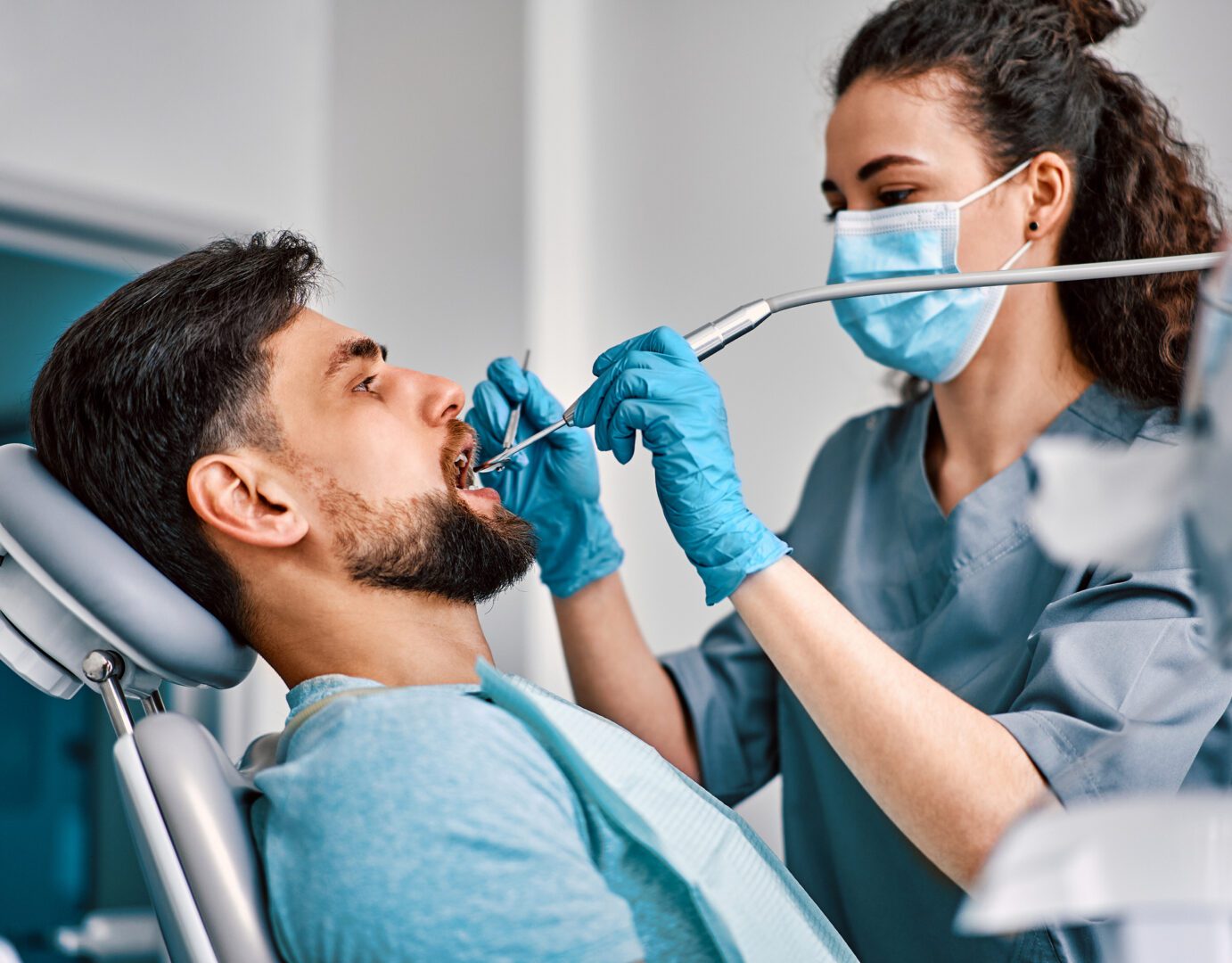 Dental check-up in progress
