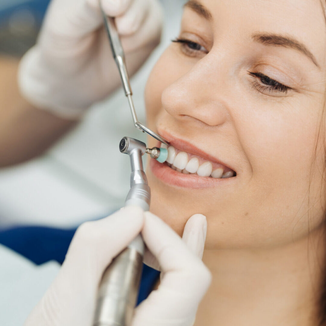 Smiling patient during dental check-up